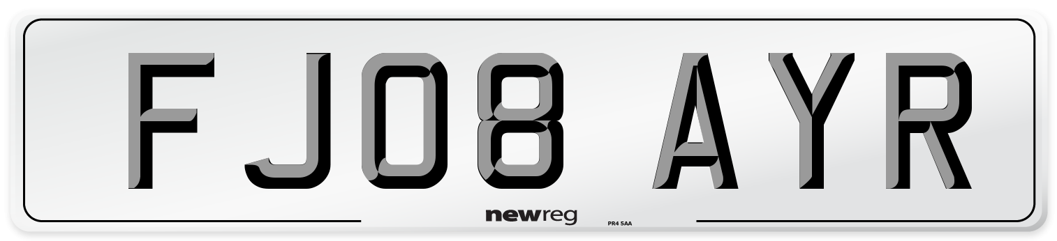 FJ08 AYR Number Plate from New Reg
